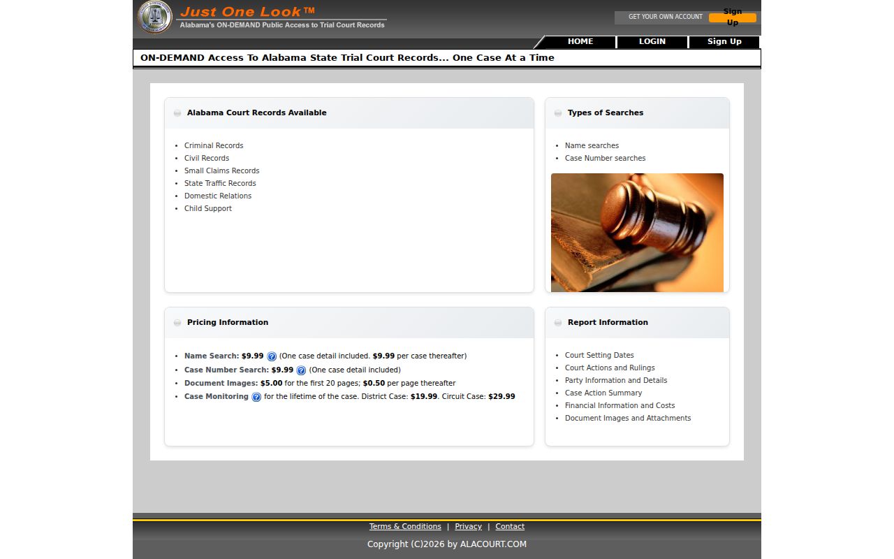 Macon County court case lookup through the Just One Look login