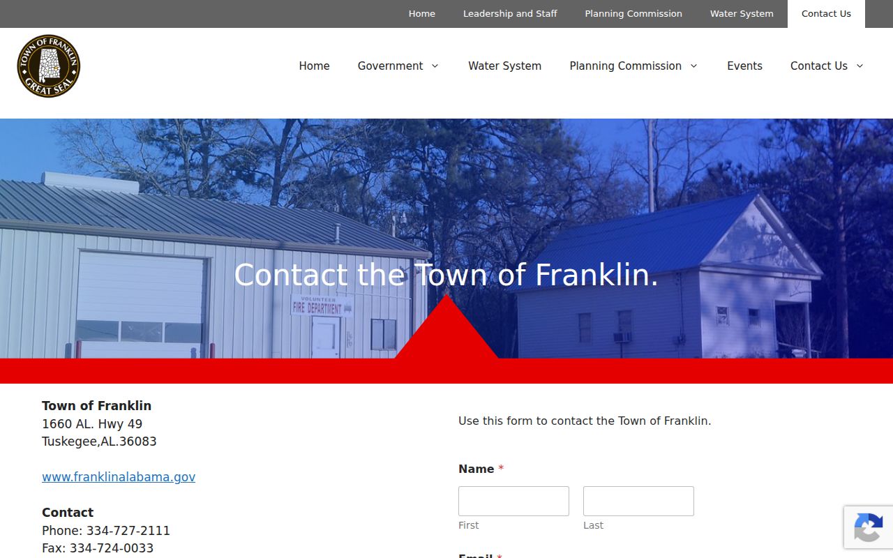 Franklin criminal records town contact form and routing