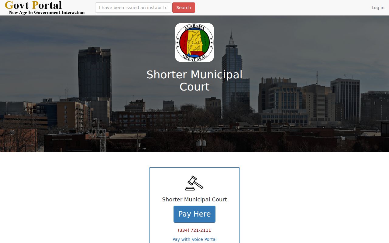 Macon County criminal records Shorter municipal court portal