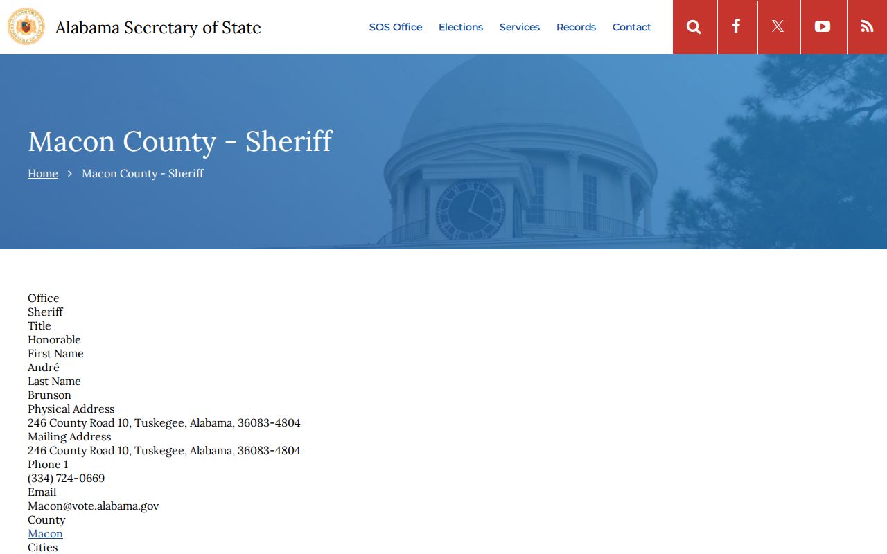 Macon County sex offender registry sheriff contact listing